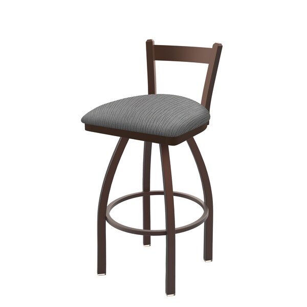 25" Low Back Swivel Counter Stool, Bronze Finish, Graph Seat